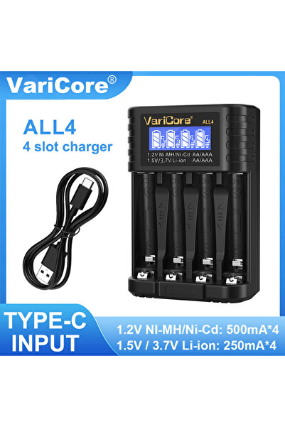 Choice3 شاحن بطاريات ذكي ALL4-USB VariCore ALL4 ALL8 LCD لبطاريات Ni-MH 1.2 ف...