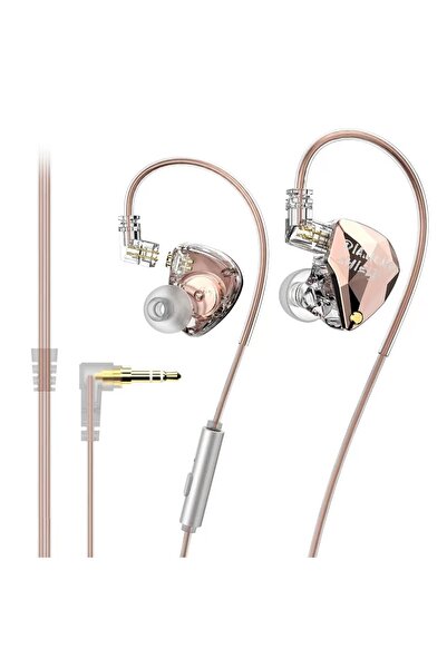 Choice سماعة أذن ديناميكية سلكية Lafitear LD4 مع ميكروفون مقاس 3.5 مم باللون الذهبي وسماعة رأس ستيريو محيطية عالية الدقة مقاس 3.5 مم