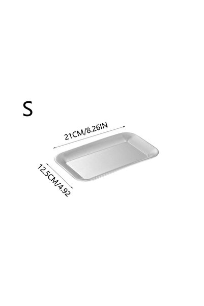 Choice صينية تقديم مربعة فاخرة من الفولاذ المقاوم للصدأ فضية اللون، صينية قهو...