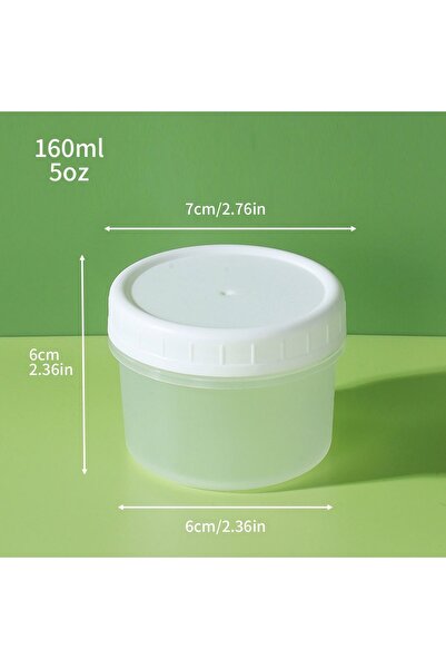 Choice أبيض - 160 مل - 5 قطع برطمانات بودنغ الزبادي سعة 160 مل/400 مل مع أغطية، للآيس كريم والحبوب وبودنغ الفاكهة،