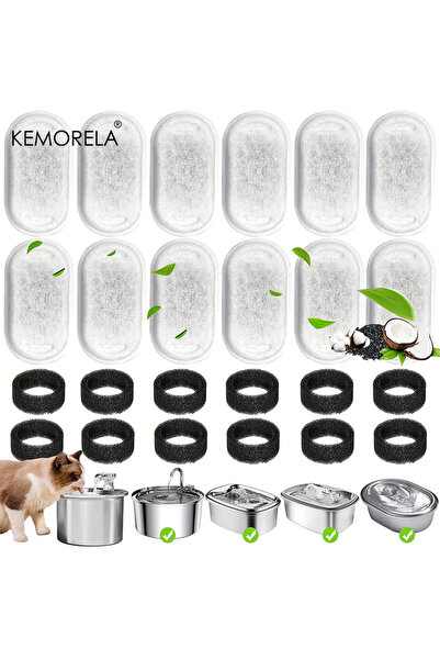 Choice 12PCS KEMORELA 12/15PCS Cat Water Fountain Activated Carbon Sponge Fil...