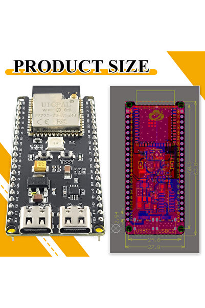 Choice ESP32-S3-DevKitC-1 Development Board BT 2.4G Wifi Module for Arduino 8MB PSRAM 16MB FLASH N16R8 4...