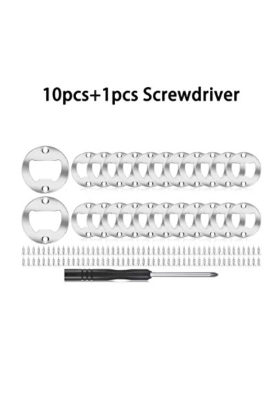 Choice 11 pcs silver set Bottle Opener Insert w/screw 40mm Round Iron Corn Beer Open Antique Bronze Silver