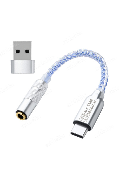 Choice1 Blue ALC5686 Chip Type-C to 3.5mm Audio Adapter Cable 32b/384kHz DAC ...