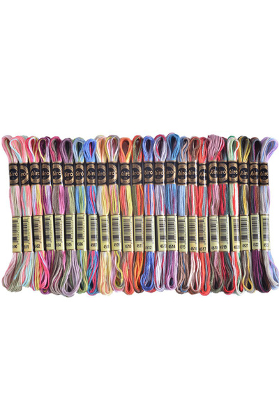 Choice خيط تطريز متقاطع 24 لونًا، 24/78 لونًا، 8 أمتار، خيط تطريز متدرج الألو...