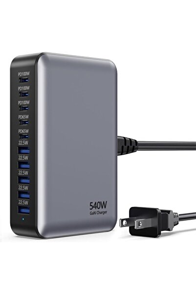 Choice شاحن كوري جديد 540 واط Gan Fast Charge 3.0 USB Type C سريع للهواتف الم...