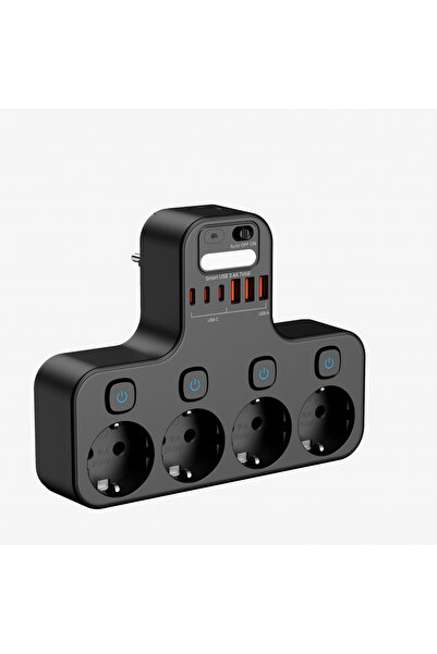 Choice Black No board 4000W EU Multifunction Socket Smart Night Light Individual Switch EU Plug 4 AC Power