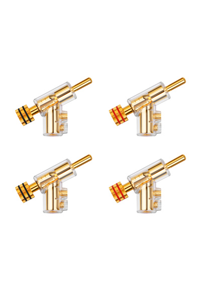Choice Rhodium Plated 4pcs 4 Pcs HIFI Gold/Rhodium Plated Lockable Speaker Cable Banana Plug Connectr