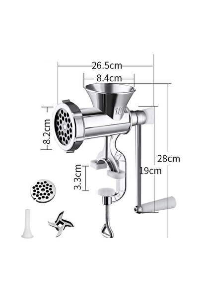 Choice Large Stainless Steel Meat Grinder Manual Mincer Manual Meat Grinder Sausage Maker Table for Househo