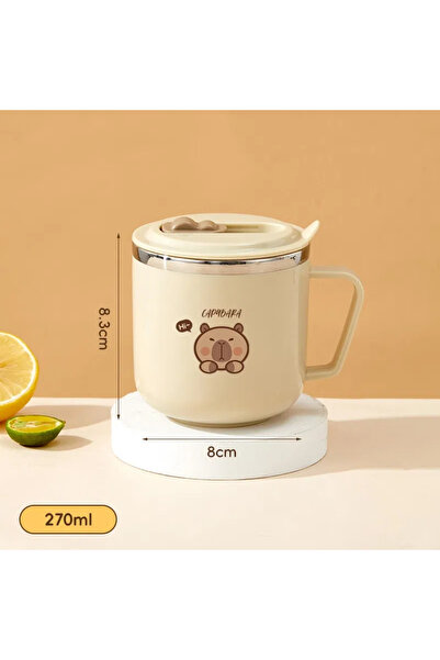 WORTHBUY 201-300ml C Style Capybara Cute Capybara 316 Stainless Steel Kid Water Cup With Straw 270ml