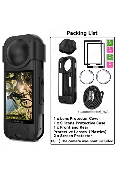 Choice لكاميرا Insta360 X5 KIT F لكاميرا Insta 360 X5 مجموعة ملحقات واقية/واقي عدسة من السيليكون