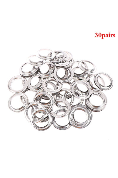 Choice 30 قطعة 10 أزواج حلقات ستائر ذات فتحات ستائر، حلقة معدنية فضية علوية، ...