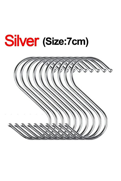 Choice 10pcs 7cm Stainless Steel S-Shape Hooks Multi-function Hanging Hook fo...