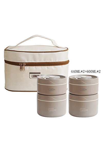 Choice 4 قطع من صندوق الغداء المعزول المصنوع من الفولاذ المقاوم للصدأ 304 بال...