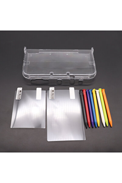 Choice D For New 3DS XL LL Clear Split Shell Transparent Protective Cover Case Screen Film LCD Screen Prot.