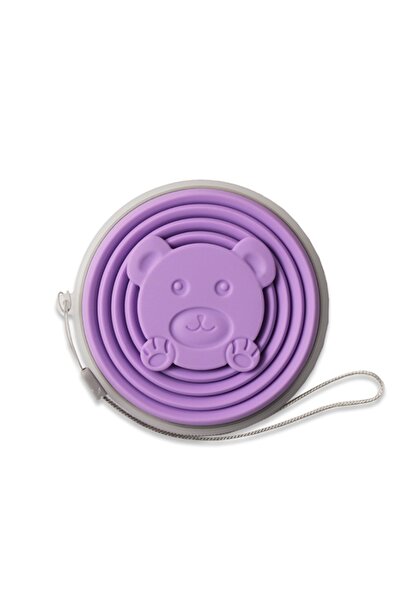 Choice 180ml purple 180/320ML Silicone Collapsible Travelling Cups Reusable & Portable Drinking Cup with Li