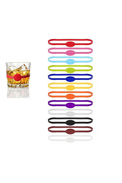 Choice عشوائية 12 قطعة B قابلة لإعادة الاستخدام سيليكون سحر كأس النبيذ شرائط ...