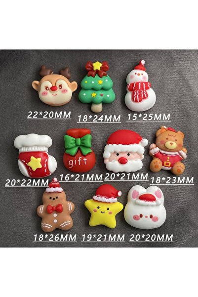 Choice 10 قطع عشوائية مختلطة من أشجار سانتا الملونة كاواي على شكل رجل ثلج من ...