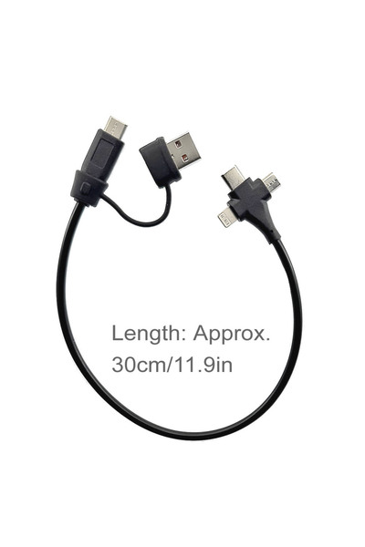 Choice 2 إلى 3 - 30 سم 66 واط 3 4 6 في 1 كابل شحن سريع متعدد USB C بطول 30 سم كابل مزامنة بيانات OTG قصير USB A/C t