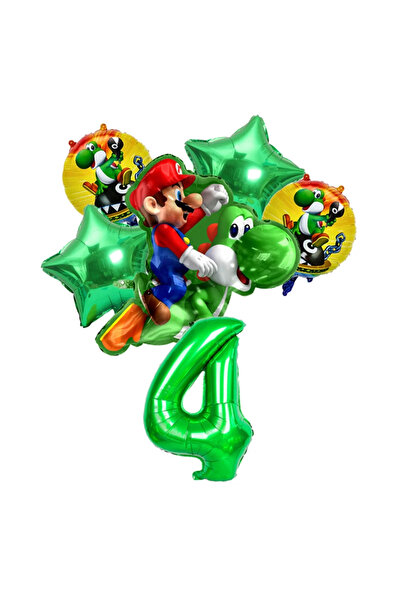 Miniso مجموعة من 6 قطع من بالونات فيلم الألومنيوم لحفلات سوبر ماريو الكرتونية...