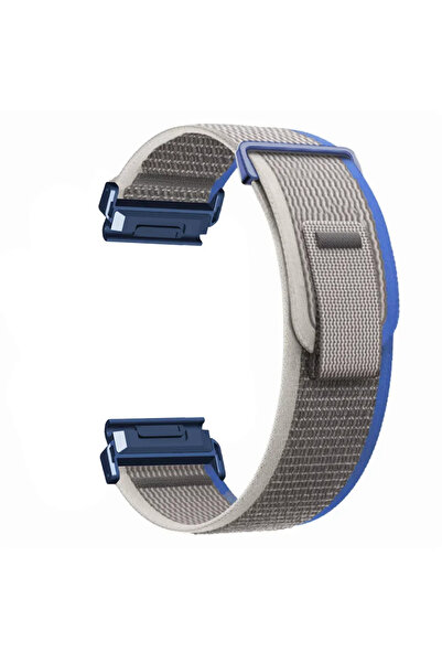 Choice حزام رياضي من النايلون QuickFit مقاس 22 مم، رمادي وأزرق، متوافق مع ساع...