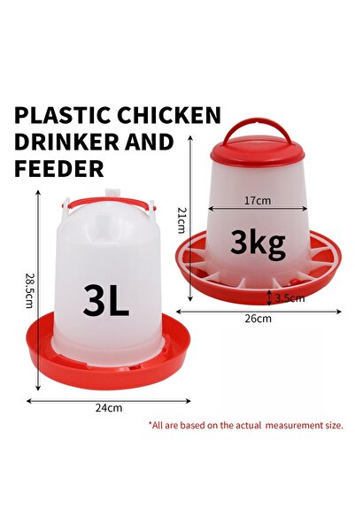 Choice وحدة تغذية وسقاية الدواجن 3 كجم + 3 لتر وحدة تغذية وسقاية الدواجن موزع طعام الماء التلقائي للدجاج والطيور