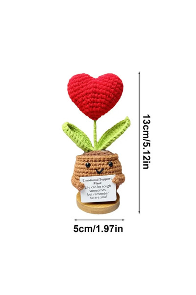 Choice No Base B New Positive Energy Heart Flower Hand-woven Dolls Home Room Decor Hug Pocket Knitting Doll