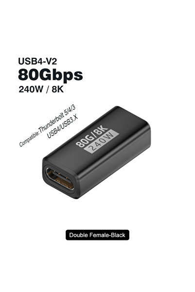 Choice 80Gbps Double Female USB4 V2 90 Degree Type C Angle Adapter 80Gbps Thunderbolt 5 4 3 Elbow Adapter 2