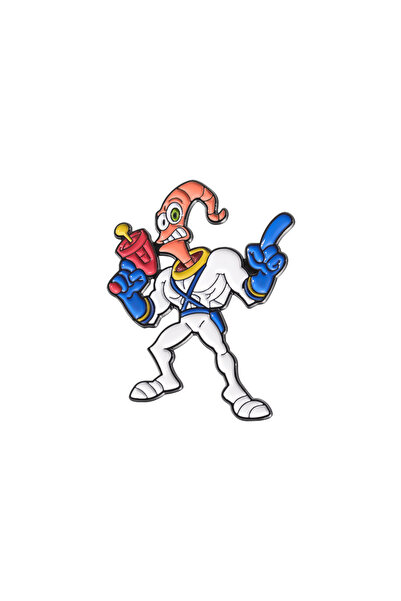 Choice QHXZ2293 Earthworm Warrior Figure Enamel Pin Custom Cartoon Action Game Brooches Lapel Backpacks Bad
