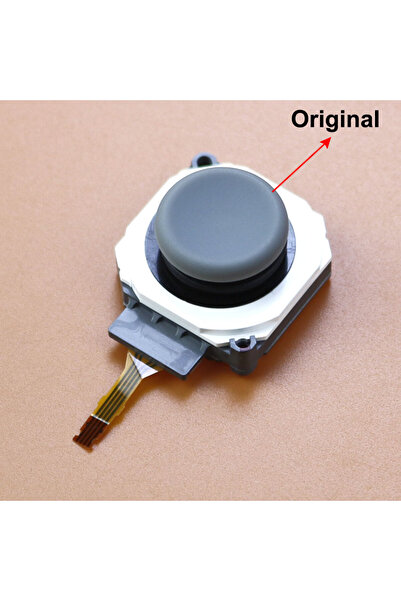JCD عصا تحكم إبهام أصلية باللون الرمادي الداكن مع غطاء عصا التحكم وحلقة الغبار لجهاز 2DS 3DS الجديد