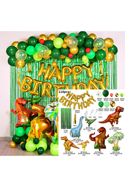 Choice مجموعة بالونات ديناصور HG9081-118 قطعة من PALNT كما في الصورة قوس لموض...
