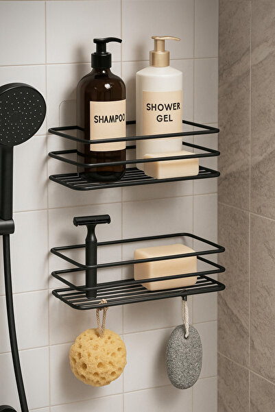 EGE HOME STORE Ömür boyu paslanmaz 3 lü banyo seti banyo toparlayıcı raf organizer