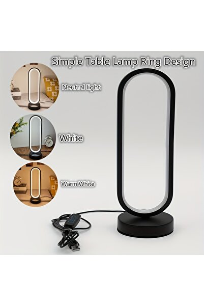 Hoopet مصباح ليلي LED أسود يعمل بمنفذ USB - 10 مستويات سطوع قابلة للتعديل، 3 ...
