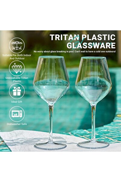 Choice 2PCS Clear Unbreakable Plastic Stem Wine Glass Cups Home Bar Accessories Goblet Vasos De Cristal Par