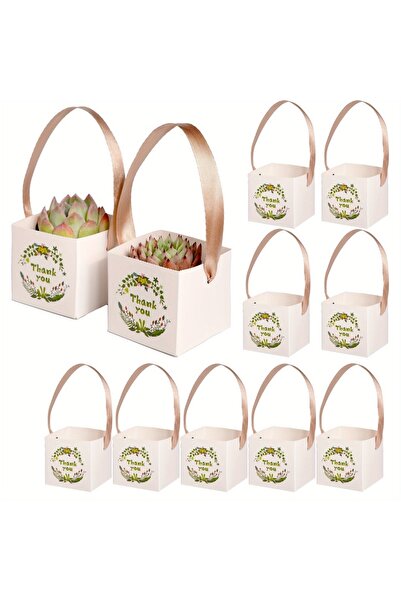 Choice 6.3X6.3X6.3Cm WHITE 12 件套 Succulent Wrap Gift Boxes, Fits for 2.36 Inch Pots Mini Kraft Paper Succul