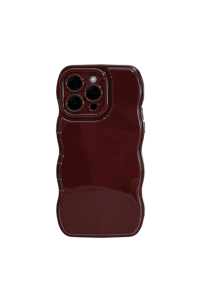 Choice جراب هاتف جديد للرجال والنساء بتصميم موجة لهاتف iPhone 13 باللون الأحم...