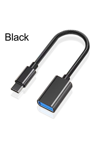 Choice محول كابل OTG من النوع C باللون الأسود موصل محول USB C ذكر إلى USB أنث...