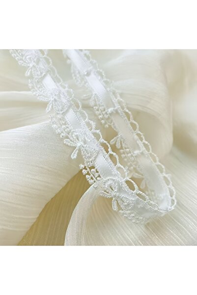 Choice1 1 ياردة بيضاء 1 ياردة × 1.8 سم شريط دانتيل زهري وردي وأبيض - مثالي لل...