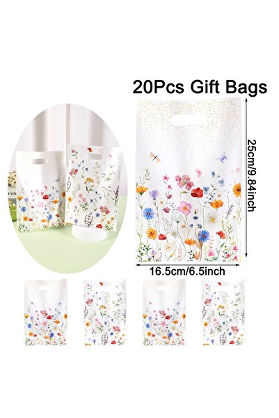 Choice1 كما في الصورة 20 قطعة 10/20/50 قطعة أكياس هدايا بلاستيكية من الزهور ا...