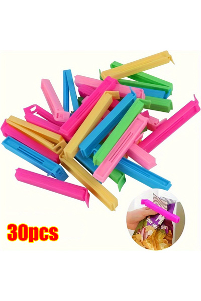 Choice 30pcs random color 5-100PCS Food Snack Bag Sealing Plastic Clips For P...
