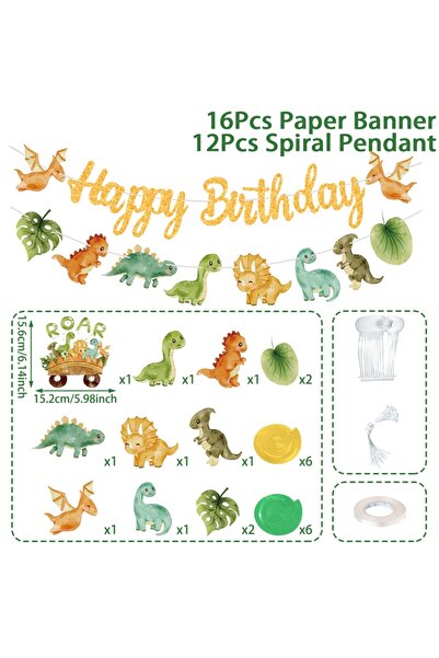 Choice النمط 1، لافتة عيد ميلاد سعيد على شكل ديناصور، ديكور معلق لحفلة دينو، ...