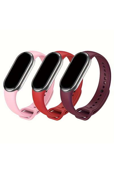 Choice سوار سيليكون لساعات Mi Band 8 و9 و10، طقم من 3 قطع.