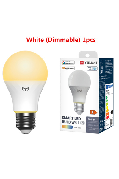 Choice White 1pcs Yeelight Smart LED Bulbs W4 Lite E27 220-240V WiFi Connect ...