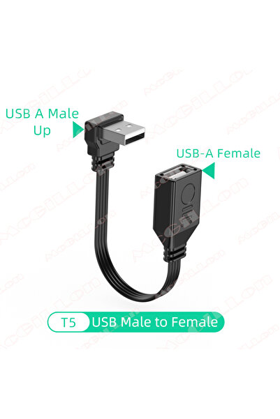 Choice 5 سم T5 USB A M إلى F 5 سم 10 سم 15 سم 30 سم بزاوية 90 درجة لأعلى ولأس...