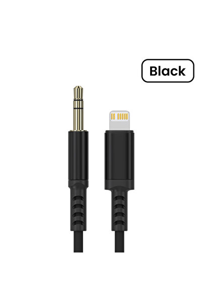 Choice كابل صوت AUX بطول 1 متر من Black Lightning إلى 3.5 مم، محول مقبس سماعة رأس ومكبر صوت، محول AUX للسيارة لأجهزة iPhone