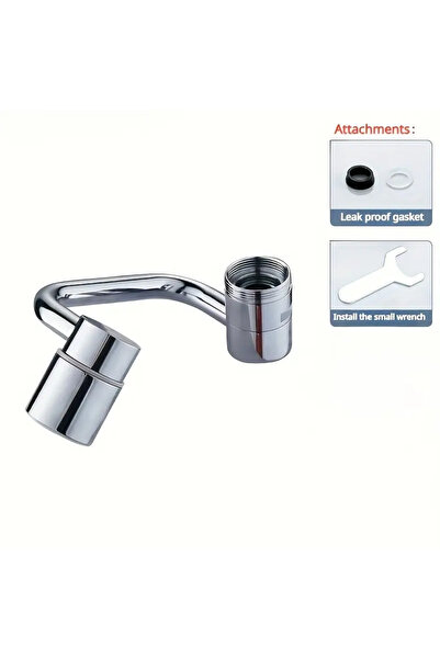 Choice silver 1pc 1080° Swivel Stainless Steel Faucet Extender Universal Splashproof Dual Spray Mode Bathro