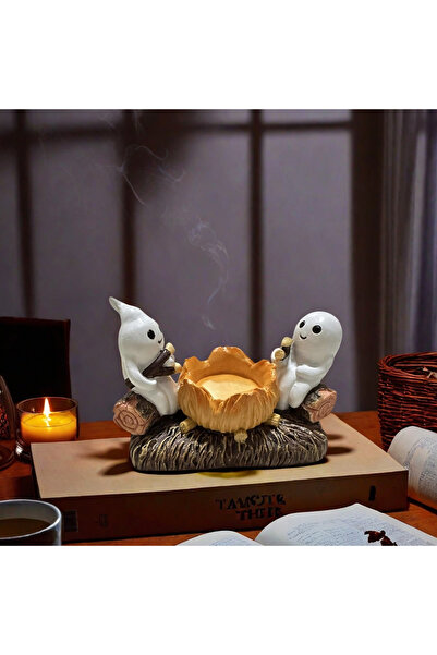 Choice حامل شموع شبح أخضر فاتح بدون شموع، حامل معدني مزخرف، ديكور منزلي للهال...