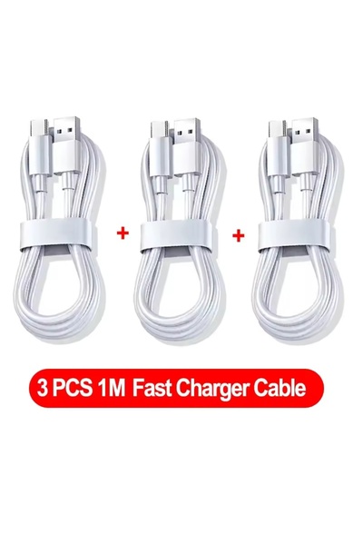 Choice 3 قطع كابل شحن سريع من النوع C بطول 1 متر وقوة 6 أمبير و100 واط، شاحن ...