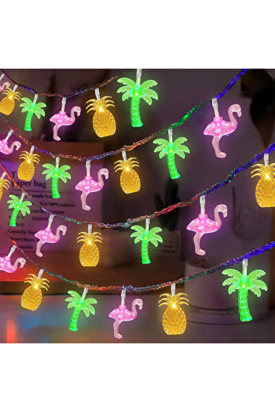 Choice سلسلة أضواء 1.5 متر 10 مصابيح LED على شكل طائر الفلامنغو والأناناس، من...