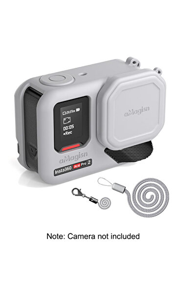 Choice مجموعة 2 حافظة سيليكون لكاميرا Insta360 Ace Pro 2 مع غطاء عدسة وحقيبة حمل صغيرة وحقيبة تخزين لكاميرا Insta360 Ace Pro 2